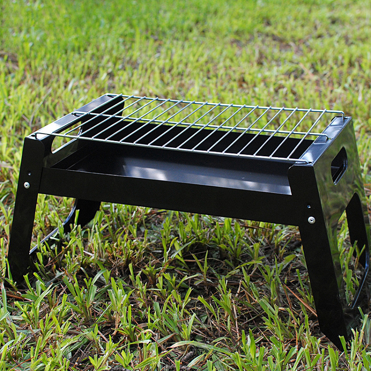 Amazon portable outdoor folding barbecue grill bbq camping installation simple square disposable barbecue grill